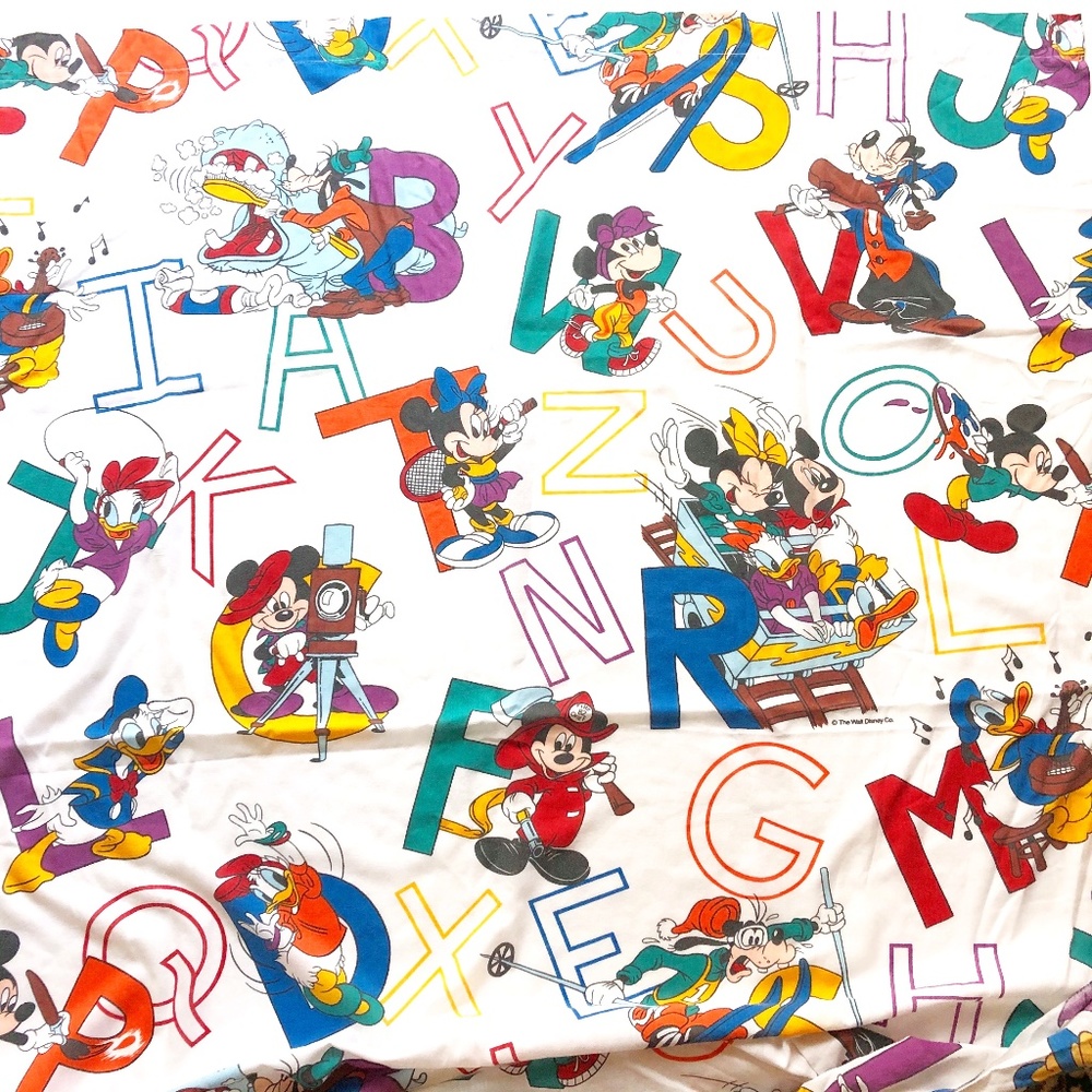 VTG Mickey & Friends Alphabet Toddler Sheet Set